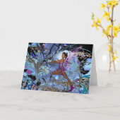 カード ファンタジー アート 紫色の妖精 (黄色い花)