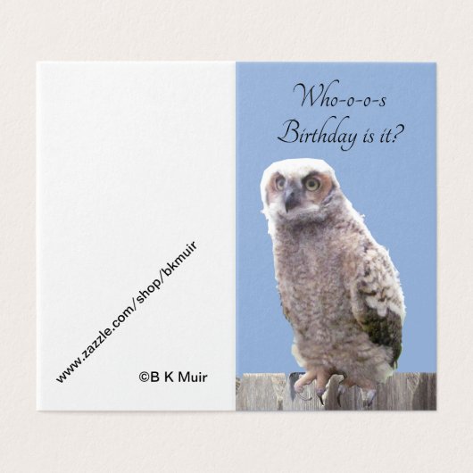 カード – フクロウ誕生日 (外部フラット)