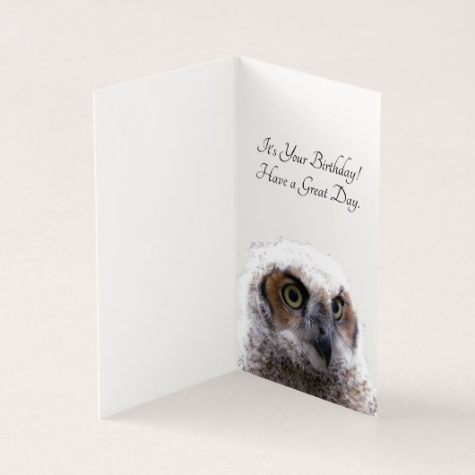 カード – フクロウ誕生日 (内部)