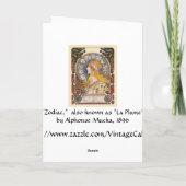 カード: ミュシャ- (占星術の)十二宮図- Laの羽毛 カード (裏面)