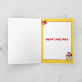 カード|レックス猫のサンタの猫の鳴き声のクリスマス シーズンカード (内部)