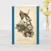 カード-ヴィンテージタートルドヴ-ハッピーバースデー カード (黄色い花)