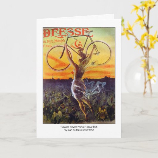 カード:ヴィンテージフランスのサイクリングアート カード (黄色い花)