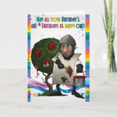 カード、不思議の国の誕生日を遊んでいる絵画のバラ カード (正面)