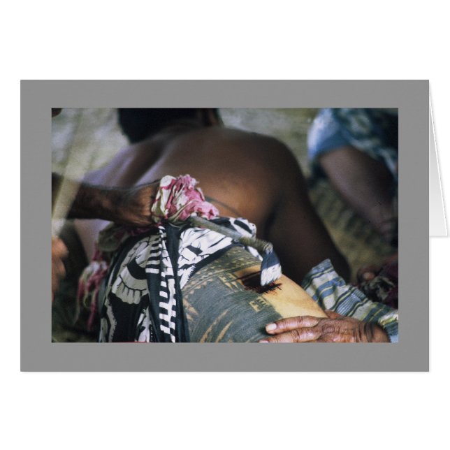 カード、伝統的なSamoan入れ墨 (正面横)