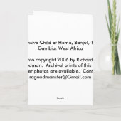 カード、家庭で沈痛な子供、バンジュル、ガンビア カード (裏面)