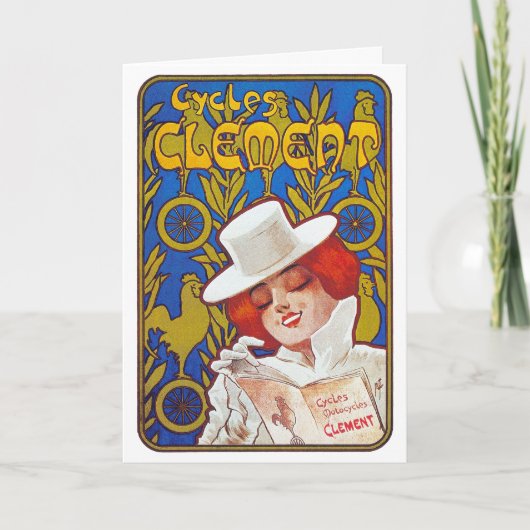 カード/招待状:ヴィンテージフランスの自転車広告 招待状 (正面)
