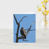 カード - 挨拶 - 獲物を捕らえる鳥 (黄色い花)