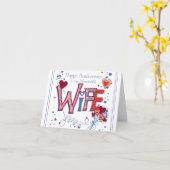 カード – 私の素晴らしい妻へのハッピーアニバーサリー (黄色い花)