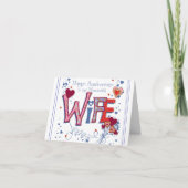 カード – 私の素晴らしい妻へのハッピーアニバーサリー (正面)