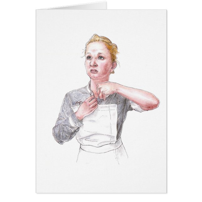 カード-義務のために服を着ているミドルセックスの病院のナース (正面)