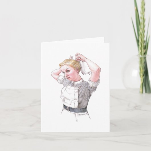 カード-義務のために服を着ているミドルセックスの病院のナース カード (正面)