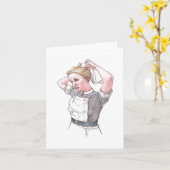 カード-義務のために服を着ているミドルセックスの病院のナース カード (黄色い花)