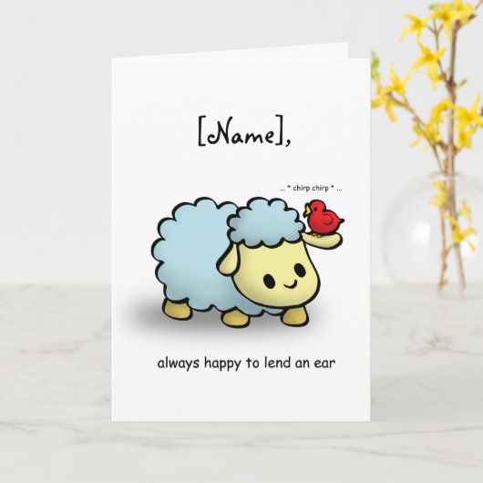 カード – 耳を貸す (黄色い花)