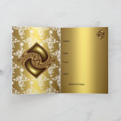 カード 誕生日パーティー 招待状 ゴールド フラワー (内部)