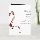 カード、-赤い珊瑚および黒いガラス挨拶します カード (裏面)