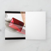 カード、-赤い珊瑚および黒いガラス挨拶します カード (内部)