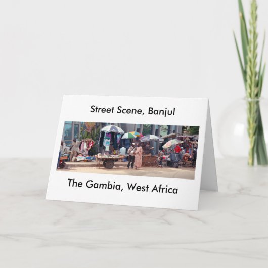 カード、"通り場面、バンジュル、ガンビア、西アフリカ" カード (正面)