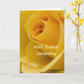 カード-雨を持つ最も深い悔やみや弔慰の黄色バラが付いている… カード (黄色い花)