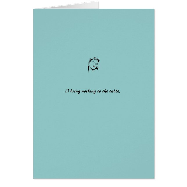 カード: 青"私はテーブルに持って来ません何も" (正面)