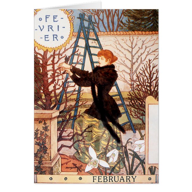 カード： 2月の月 – Fevier (正面)
