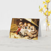 カード: 3匹の子猫 カード (黄色い花)