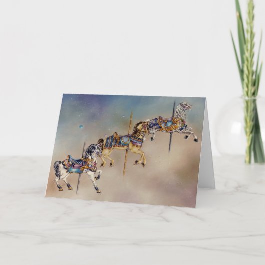 カード – 3頭の回転木馬 (正面)