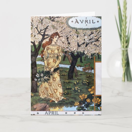 カード: 4月の絵 - Avril カード (正面)