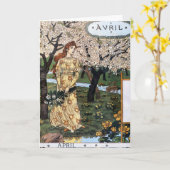 カード: 4月の絵 - Avril カード (黄色い花)