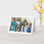 カード、"5人の女の子および女性" カード (黄色い花)