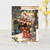 カード: 9月 - Septembre カード (黄色い花)