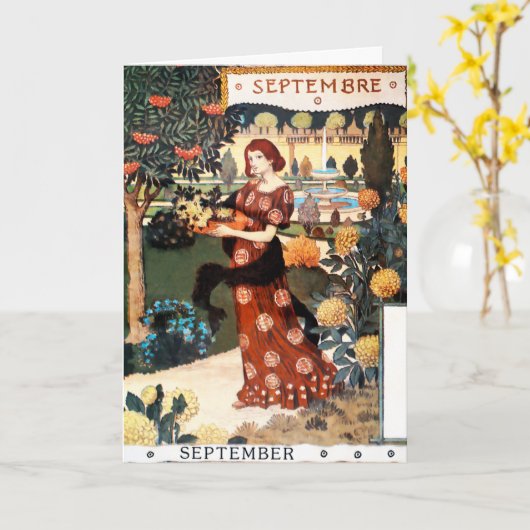 カード: 9月 - Septembre カード (黄色い花)