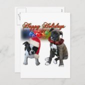 カード: BTとボクサーの子犬からのハッピーホリデー シーズンポストカード (正面/裏面)