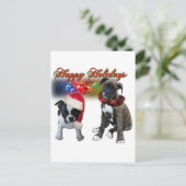 カード:  BTとボクサー子犬からハッピーホリデー シーズンポストカード (スタンド正面)