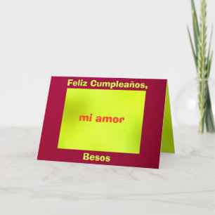 カード- Feliz Cumpleañosのmiのamor - Roja yのamarilla カード