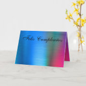 カード- Feliz Cumpleaños - Azul カード (黄色い花)