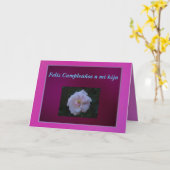 カード- Feliz Cumpleaños miのhija -ピンク カード (黄色い花)