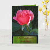 カード- Feliz Cumpleaños miのhija -ローザローザ カード (黄色い花)