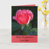 カード- Feliz Cumpleaños miのhija -ローザローザ カード (黄色い花)