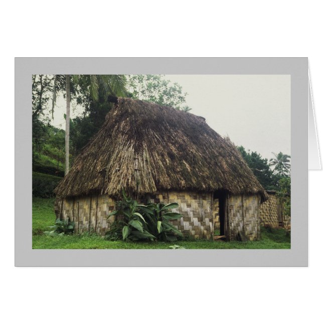 カード、Fijian Bure、Naitauvoli、ビティレブー島 (正面横)