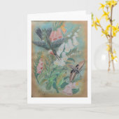 カード – Hummingbird and Moth (黄色い花)