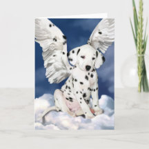 カードDalmatian天使の子犬の絵画