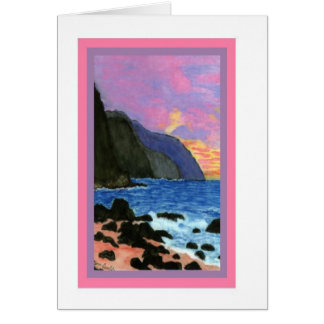 カードNaPali日没、カウアイ島、ハワイ