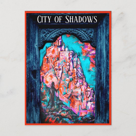 カードNo.44：影の街に近づく ポストカード (正面)