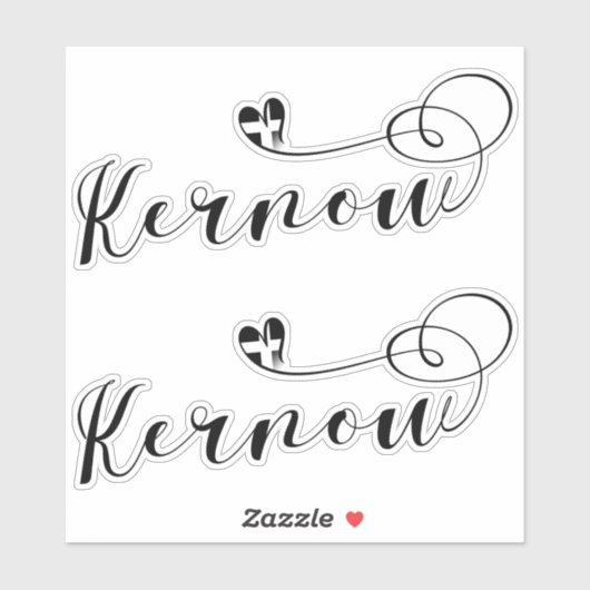 カーナウ国旗のハート、コーンウォール シール (シート)