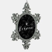 カーナウ国旗のハート、コーンウォール スノーフレークピューターオーナメント (左)