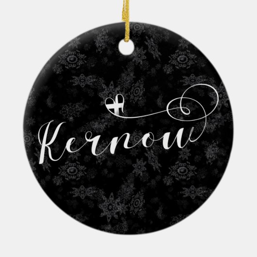 カーナウ国旗のハート、コーンウォール セラミックオーナメント (裏面)