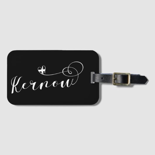 カーナウ国旗のハート、コーンウォール ラゲッジタグ (正面横)