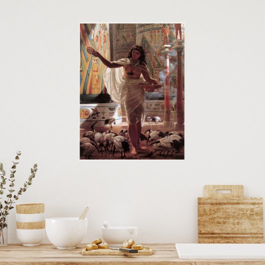 カーナク食べ物を与えの少女の神聖なイビス ポスター (キッチン)