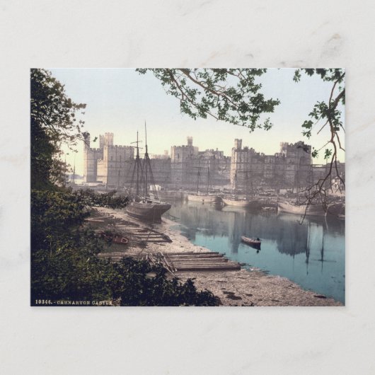 カーナルフォンキャッスルウェールズヴィンテージポストカード ポストカード (正面)